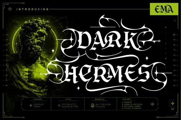 Dark Hermes Typeface for Bold and Modern Web Design